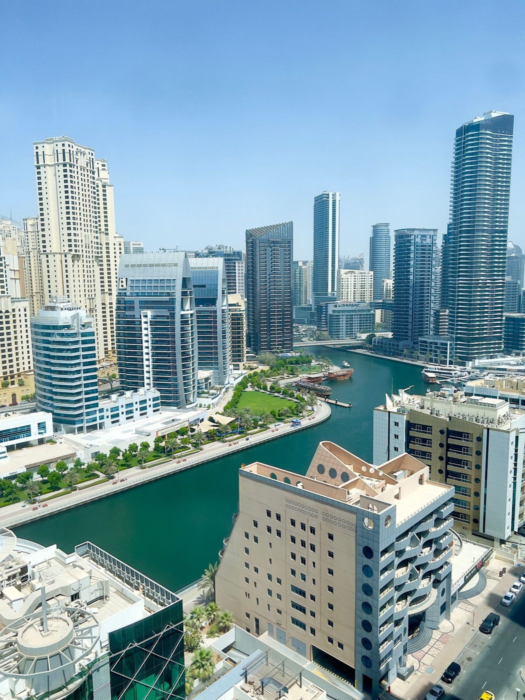 Dubai Marina canal between residential towers