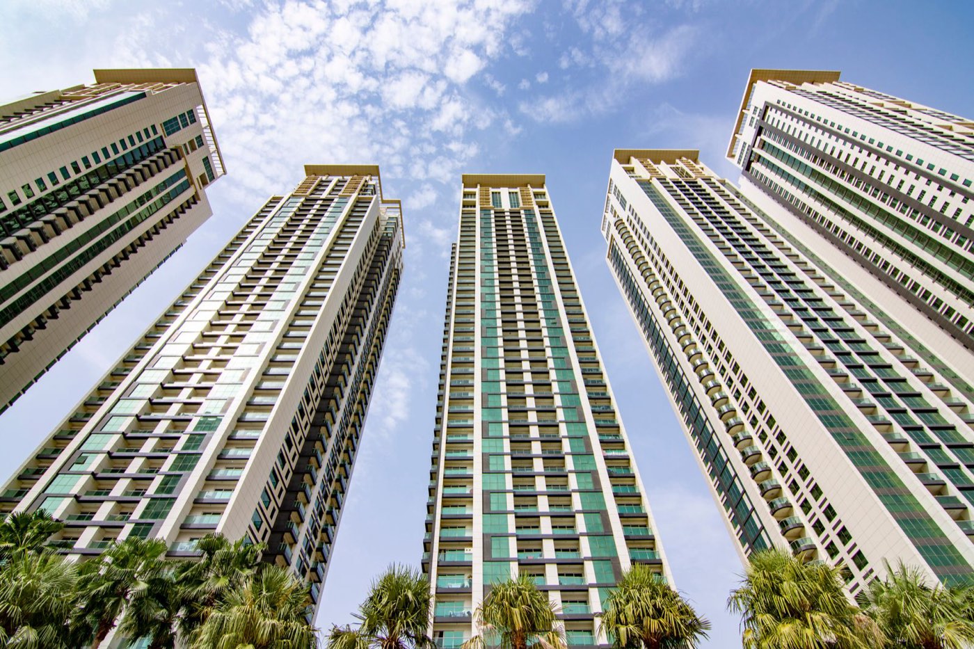 Residential towers, Abu Dhabi, low angle